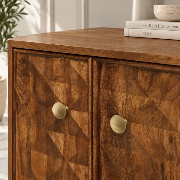 KL-2301H (4) The Attic Diamond Medium Sideboard Honey|Honey Matte Finish