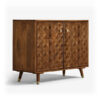 The Attic Diamond Medium Sideboard Honey|Multipurpose Cabinet for Kitchen and Living Room Storage|Classy Sideboard|Solid Mango Wood|Honey Matte Finish