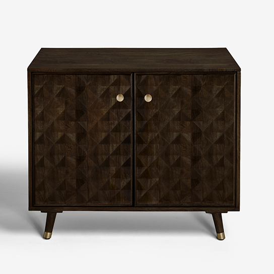 The Attic Diamond Medium Sideboard Walnut|Multipurpose Cabinet for Kitchen and Living Room Storage|Classy Sideboard|Solid Mango Wood|Walnut Matte Finish