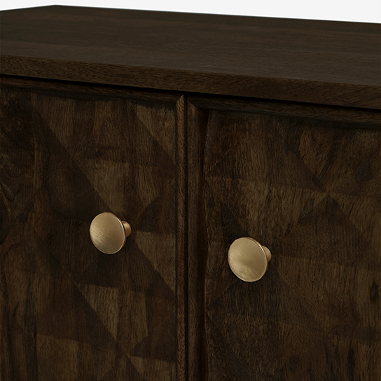 The Attic Diamond Medium Sideboard Walnut|Multipurpose Cabinet for Kitchen and Living Room Storage|Classy Sideboard|Solid Mango Wood|Walnut Matte Finish