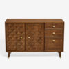 The Attic Diamond Sideboard Honey|Multipurpose Cabinet for Kitchen and Living Room Storage|Classy Sideboard|Solid Mango Wood|Honey Matte Finish