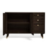 The Attic Diamond Sideboard Walnut|Multipurpose Cabinet for Kitchen and Living Room Storage|Classy Sideboard|Solid Mango Wood|Walnut Matte Finish