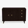 The Attic Diamond Sideboard Walnut|Multipurpose Cabinet for Kitchen and Living Room Storage|Classy Sideboard|Solid Mango Wood|Walnut Matte Finish