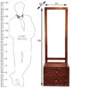 The Attic Diamond Dressing Table For Bedroom|Solid Wood|Honey Matt Finish