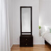 The Attic Diamond Dressing Table For Bedroom|Solid Wood|Walnut Matt Finish