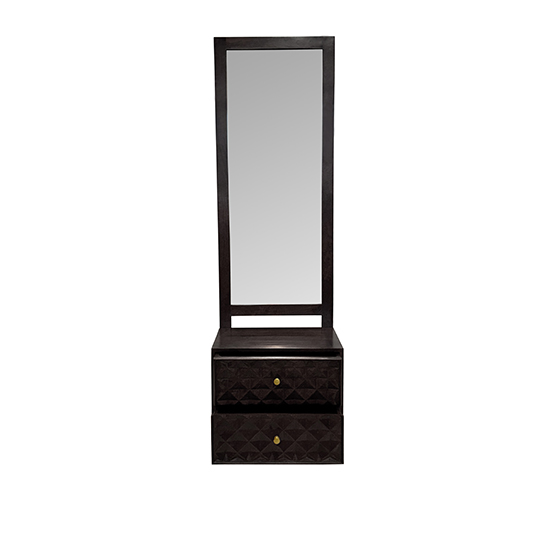 The Attic Diamond Dressing Table For Bedroom|Solid Wood|Walnut Matt Finish