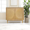 The Attic Kingston Sideboard Natural|Multipurpose Cabinet for Kitchen and Living Room Storage|Classy Sideboard|Solid Mango Wood|Natural Matte Finish