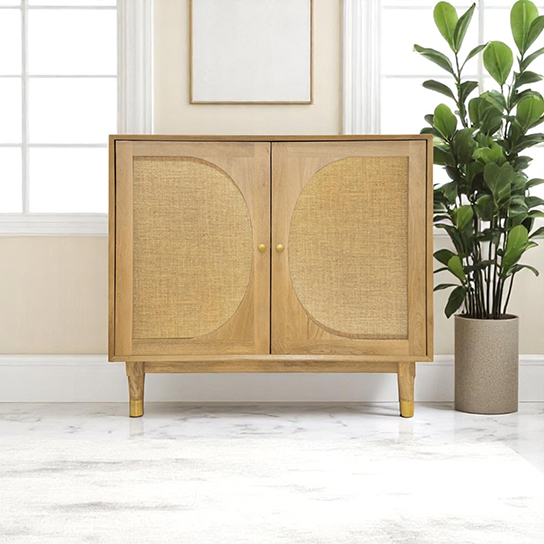 The Attic Kingston Sideboard Natural|Multipurpose Cabinet for Kitchen and Living Room Storage|Classy Sideboard|Solid Mango Wood|Natural Matte Finish