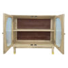 The Attic Kingston Sideboard Natural Glass|Multipurpose Cabinet for Kitchen and Living Room Storage|Classy Sideboard|Solid Mango Wood|Natural Matte Finish