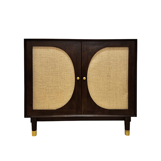 The Attic Kingston Sideboard Walnut|Multipurpose Cabinet for Kitchen and Living Room Storage|Classy Sideboard|Solid Mango Wood|Walnut Matte Finish