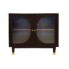 The Attic Kingston Sideboard Walnut Glass|Multipurpose Cabinet for Kitchen and Living Room Storage|Classy Sideboard|Solid Mango Wood|Walnut Matte Finish