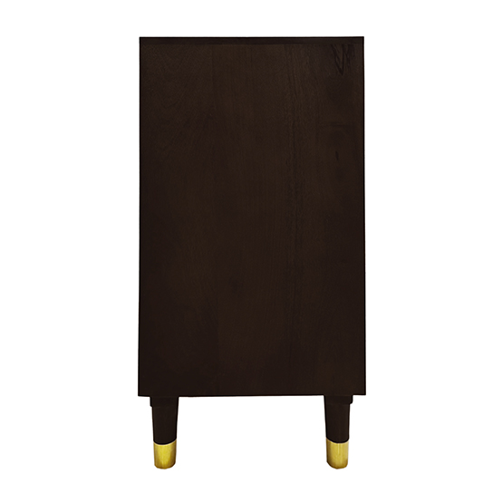 The Attic Kingston Sideboard Walnut Glass|Multipurpose Cabinet for Kitchen and Living Room Storage|Classy Sideboard|Solid Mango Wood|Walnut Matte Finish
