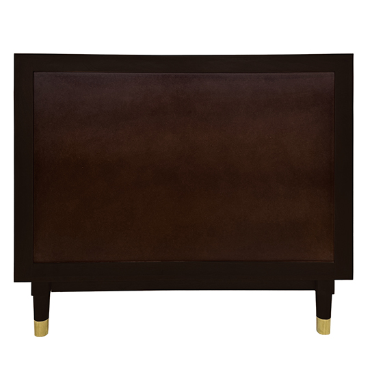 The Attic Kingston Sideboard Walnut Glass|Multipurpose Cabinet for Kitchen and Living Room Storage|Classy Sideboard|Solid Mango Wood|Walnut Matte Finish