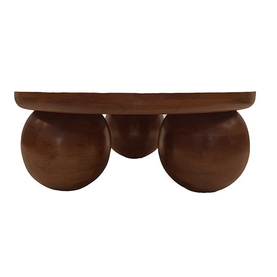 The Attic Lutzz Coffee Table|Coffee Table for Living Room|Solid Wood Centre Table|Honey Matte Finish