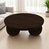 The Attic Lutzz Coffee Table|Coffee Table for Living Room|Solid Wood Centre Table|Walnut Matte Finish
