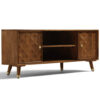 The Attic Diamond TV Corner Cabinet|Solid Wood Sideboard TV Cabinet for Living Room|Classy TV Cabinet|Wooden Free Standing TV Unit Side Board Table with Storage|Honey Matte Finish