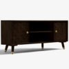 The Attic Diamond TV Cornor Cabinet|Solid Wood Sideboard TV Cabinet for Living Room|Classy TV Cabinet|Wooden Free Standing TV Unit Side Board Table with Storage|Walnut Matte Finish