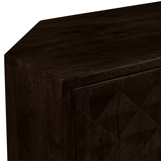 The Attic Diamond TV Cornor Cabinet|Solid Wood Sideboard TV Cabinet for Living Room|Classy TV Cabinet|Wooden Free Standing TV Unit Side Board Table with Storage|Walnut Matte Finish