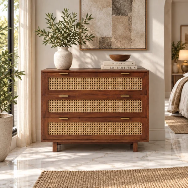 1 The Attic Panamara Chest of Drawers|Honey Matte Finish