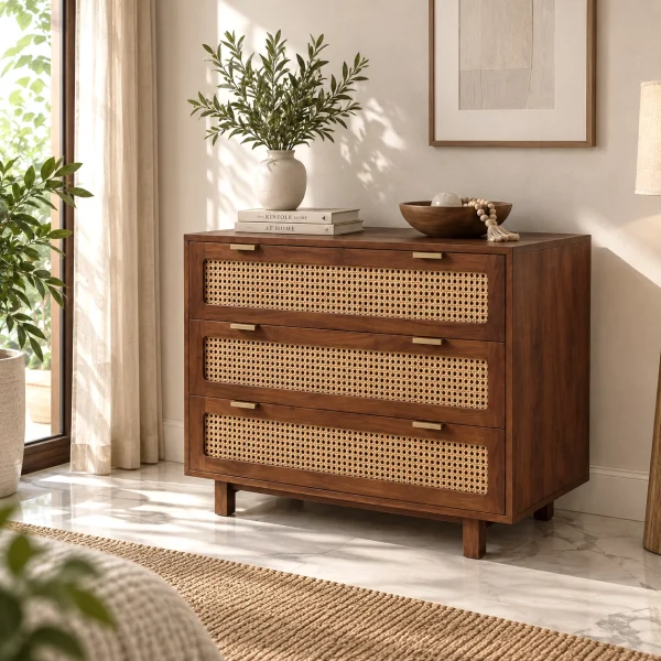 2 The Attic Panamara Chest of Drawers|Honey Matte Finish