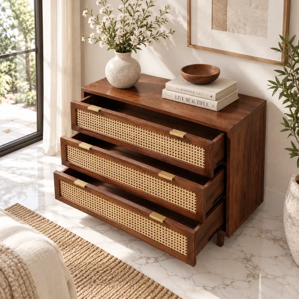 4 The Attic Panamara Chest of Drawers|Honey Matte Finish