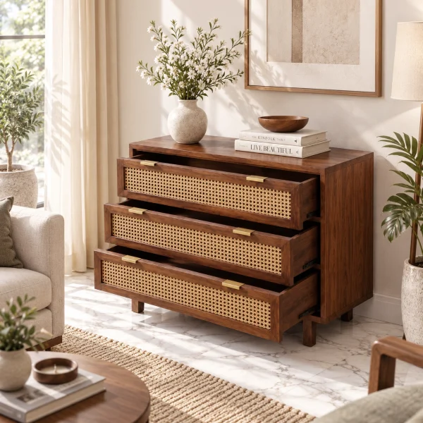 6 The Attic Panamara Chest of Drawers|Honey Matte Finish