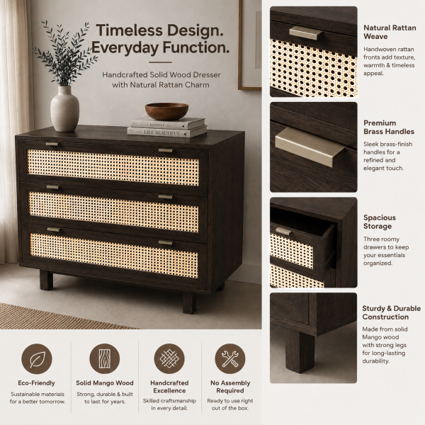 The Attic Panamara Chest of Drawers|Walnut Matte Finish