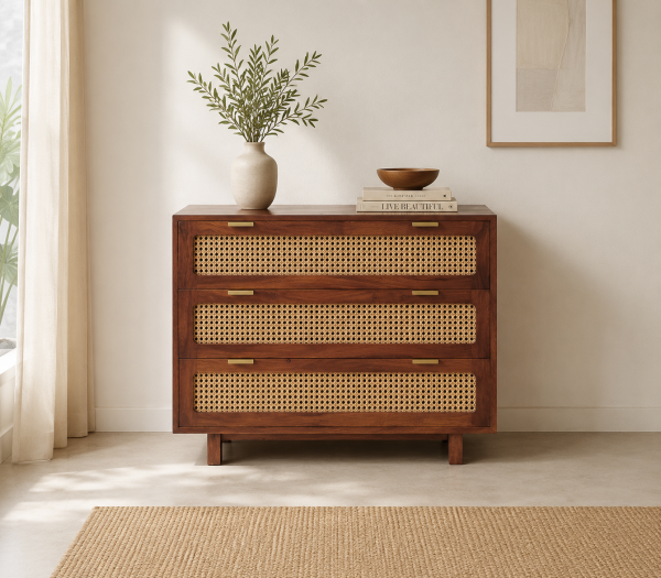 The Attic Panamara Chest of Drawers|Honey Matte Finish