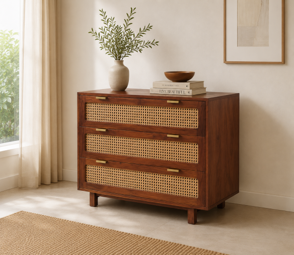 The Attic Panamara Chest of Drawers|Honey Matte Finish