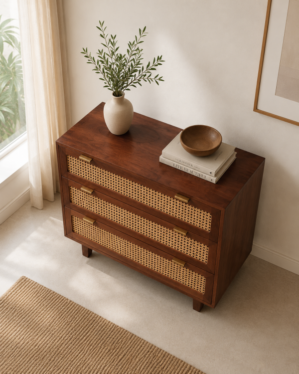 The Attic Panamara Chest of Drawers|Honey Matte Finish