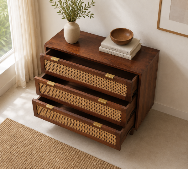 The Attic Panamara Chest of Drawers|Honey Matte Finish