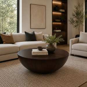 ChatGPT Image May 19, 2026, 06_37_56 PM The Attic Roman Coffee Table|Coffee Table for Living Room|Solid Wood Centre Table|Walnut Matte Finish