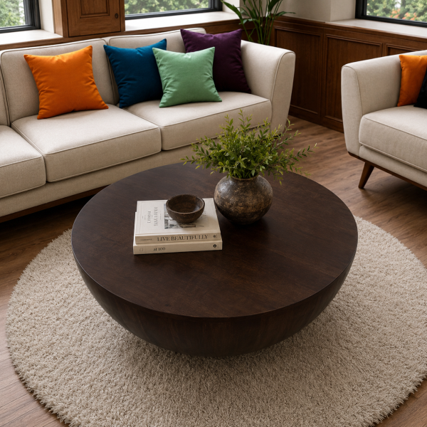 ChatGPT Image May 19, 2026, 06_39_32 PM The Attic Roman Coffee Table|Coffee Table for Living Room|Solid Wood Centre Table|Walnut Matte Finish
