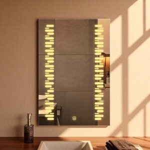 The Attic Springdale LED Mirror  LED Bathroom Mirror with Touch Sensor | Vertical Wall Mounted Makeup Mirror with Warm Light | Decorative Rectangular Mirror for Bathroom & Vanity