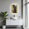 The Attic Springdale LED Mirror  LED Bathroom Mirror with Touch Sensor | Vertical Wall Mounted Makeup Mirror with Warm Light | Decorative Rectangular Mirror for Bathroom & Vanity