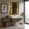 The Attic Springville  LED Mirror |Mirror with Pixel Strip Lights | Touch Sensor Wall Mounted Makeup Mirror | Rectangular Decorative Mirror for Vanity & Wash Basin
