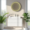 The Attic Riverton LED Mirror |Mirror with Greek Key Design | Touch Sensor Decorative Vanity Mirror | Wall Mounted Lighted Mirror for Wash Basin & Dressing Area