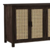 The Attic California Sideboard|Multipurpose Cabinet for Kitchen and Living Room Storage|Crockery Storage|Solid Sheesham Wood|Cane Cabinet|Walnut Matte Finish