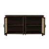 The Attic California Sideboard|Multipurpose Cabinet for Kitchen and Living Room Storage|Crockery Storage|Solid Sheesham Wood|Cane Cabinet|Walnut Matte Finish