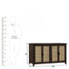 The Attic California Sideboard|Multipurpose Cabinet for Kitchen and Living Room Storage|Crockery Storage|Solid Sheesham Wood|Cane Cabinet|Walnut Matte Finish