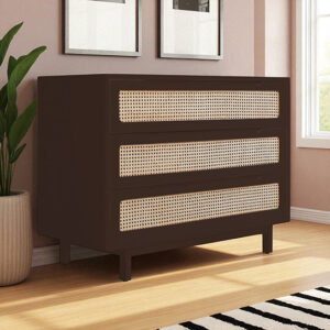 The Attic Panamara Chest of Drawers|Kitchen and Living Room Storage|Solid Wood|Natural Matte Finish|Solid Mango Wood|Walnut Matte Finish