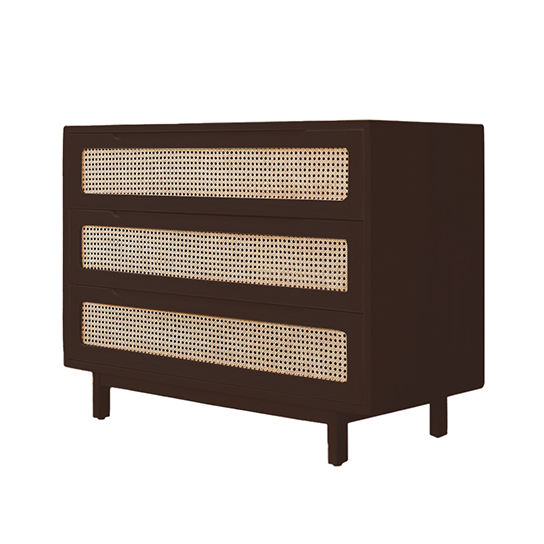 The Attic Panamara Chest of Drawers|Kitchen and Living Room Storage|Solid Wood|Natural Matte Finish|Solid Mango Wood|Walnut Matte Finish