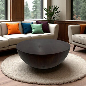 The Attic Roman Coffee Table|Coffee Table for Living Room|Solid Wood Centre Table|Walnut Matte Finish