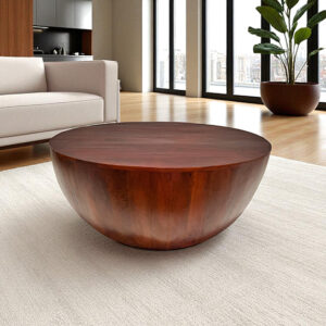 The Attic Roman Coffee Table|Coffee Table for Living Room|Solid Wood Centre Table|Honey Matte Finish