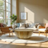 The Attic Roman Coffee Table|Coffee Table for Living Room|Solid Wood Centre Table|Natural Matte Finish