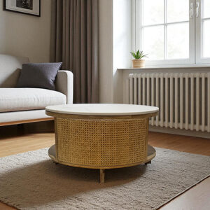 The Attic Toros Coffee Table|Coffee Table for Living Room|Solid Wood Centre Table|Natural Matte Finish
