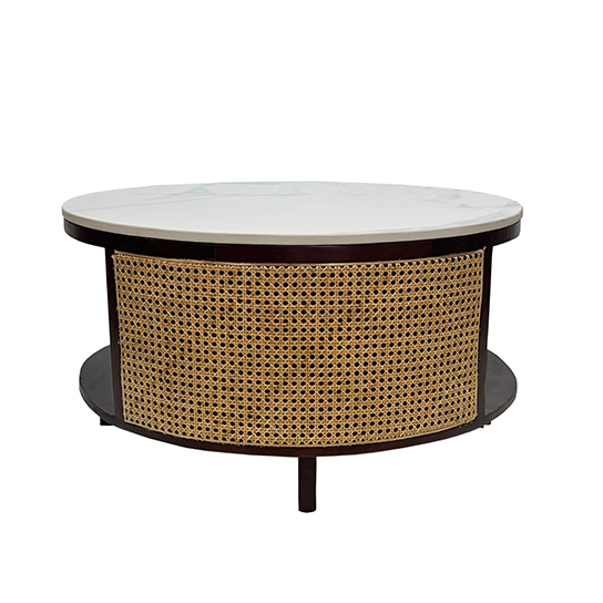 The Attic Toros Coffee Table|Coffee Table for Living Room|Solid Wood Centre Table|Walnut Matte Finish