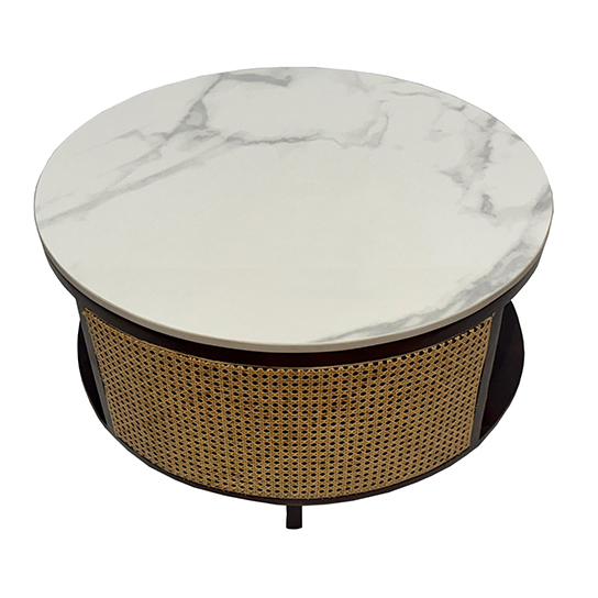The Attic Toros Coffee Table|Coffee Table for Living Room|Solid Wood Centre Table|Walnut Matte Finish