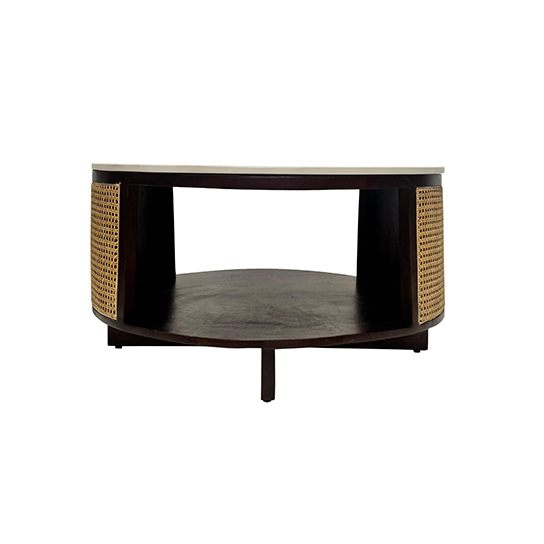 The Attic Toros Coffee Table|Coffee Table for Living Room|Solid Wood Centre Table|Walnut Matte Finish