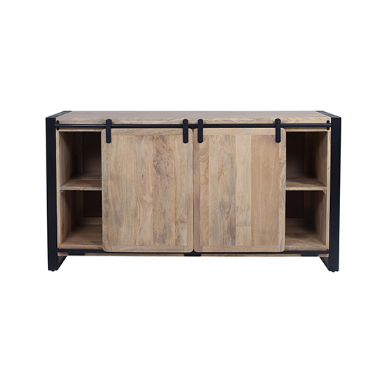 The Attic Bristol Large Sideboard, Multipurpose Cabinet for Kitchen and Living Room Storage,Classy Sideboard,Solid Mango Wood, Natural Matte Finish